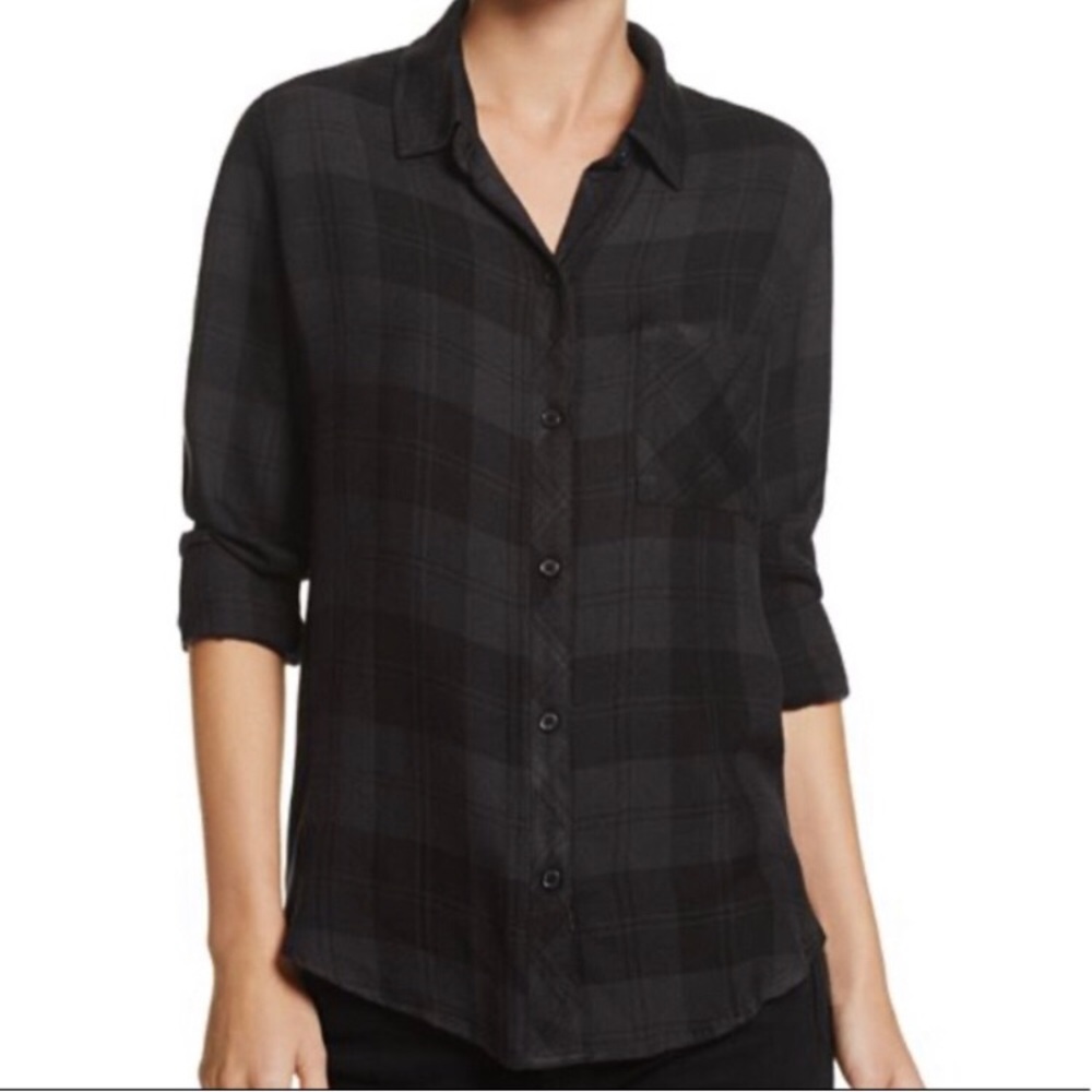 Rails Hunter rayon buttondown blouse L read